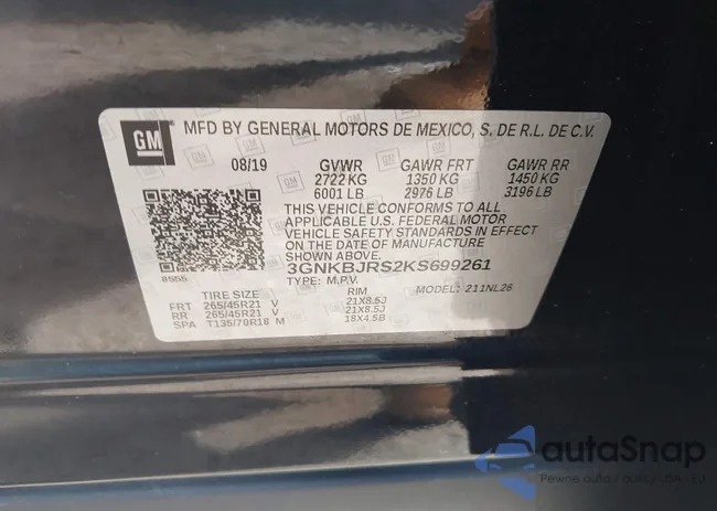 3GNKBJRS2KS699261: 44518924