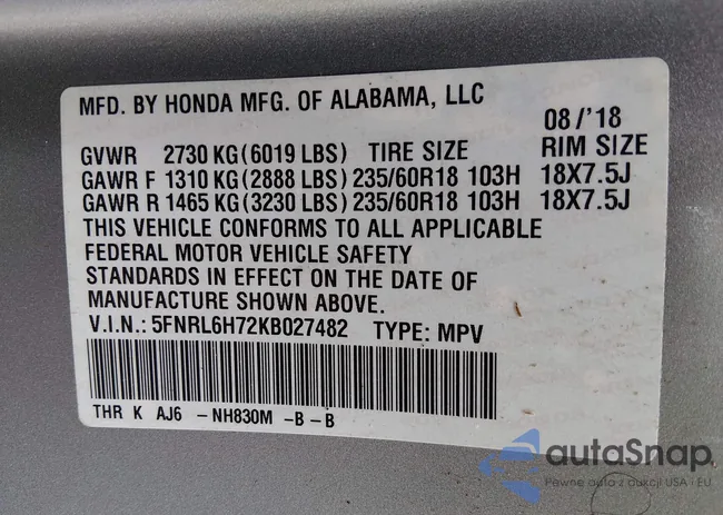 5FNRL6H72KB027482: 44519165