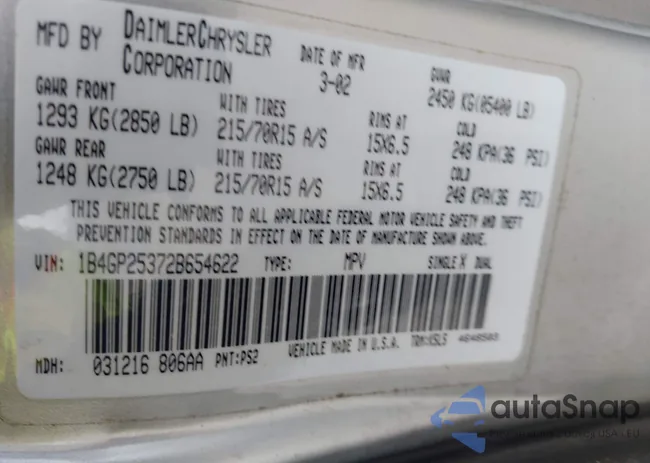 1B4GP25372B654622: 44519227