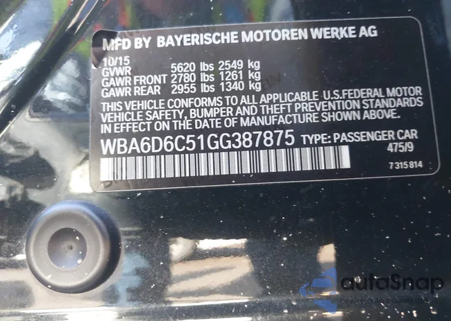 WBA6D6C51GG387875: 44518366