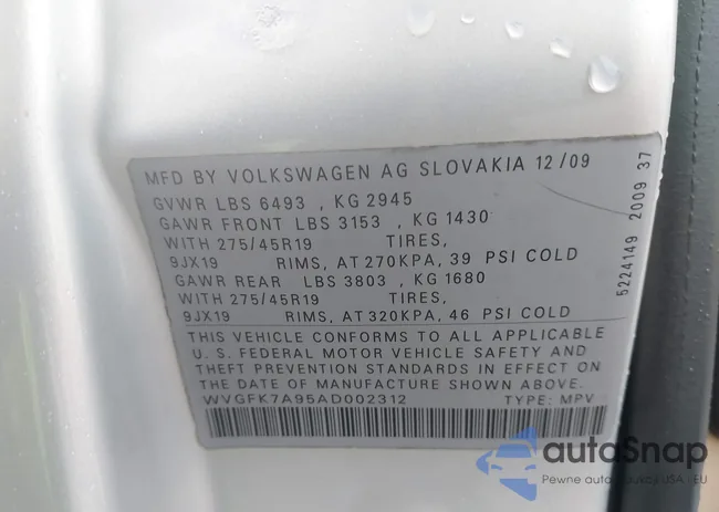 WVGFK7A95AD002312: 44518529