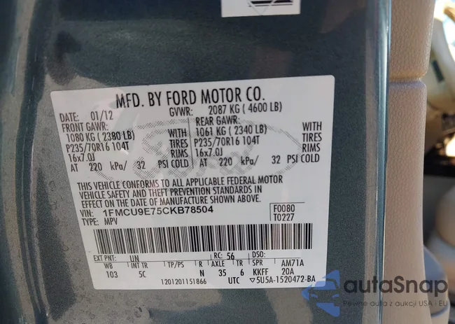 1FMCU9E75CKB78504: 44519733