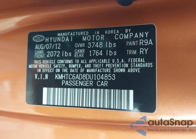 KMHTC6AD8DU104853: 44519748