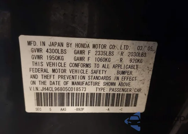 JH4CL96805C018573: 44519895