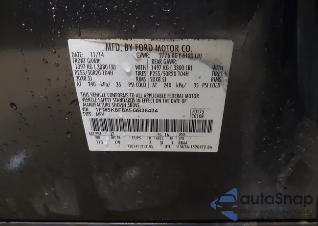 1FM5K8F8XFGB36434: 44519929