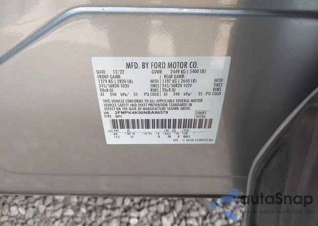 2FMPK4K90NBA96578: 44520160