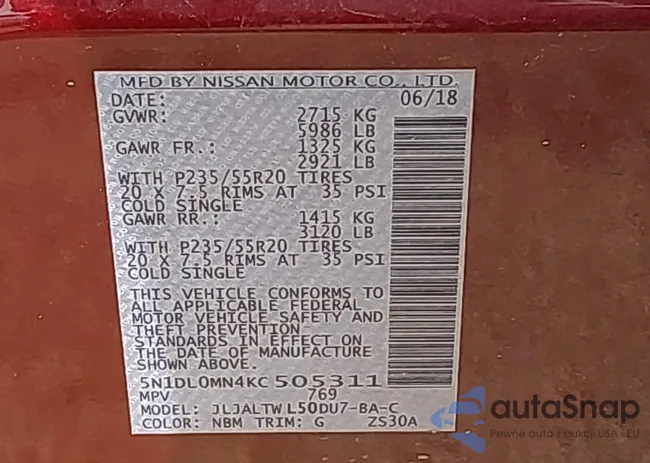 5N1DL0MN4KC505311: 44520177