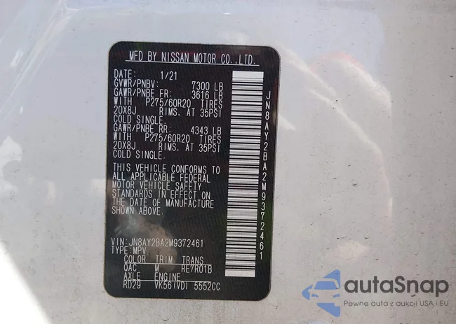 JN8AY2BA2M9372461: 44519250