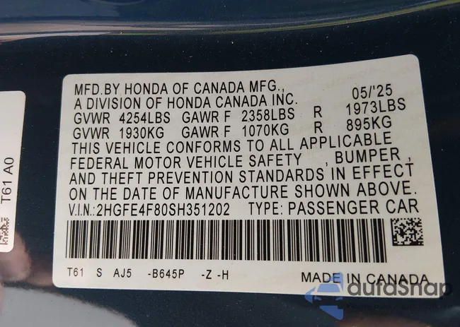 2HGFE4F80SH351202: 44519255