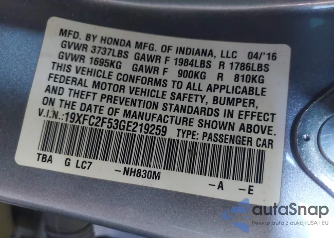 19XFC2F53GE219259: 44519272