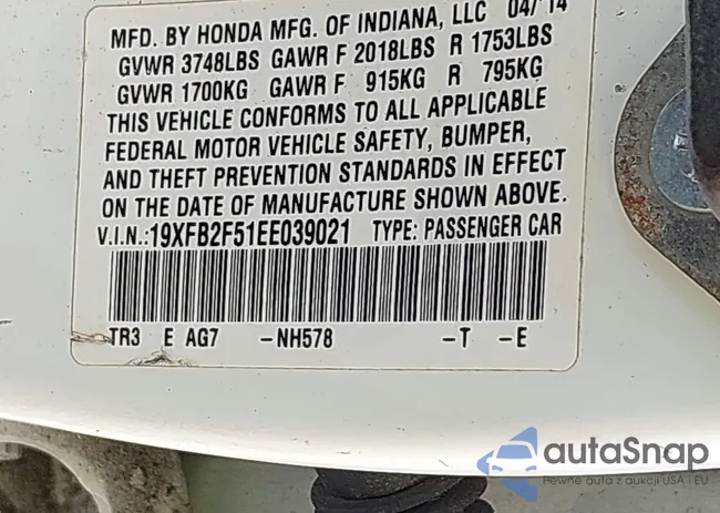 19XFB2F51EE039021: 44519399