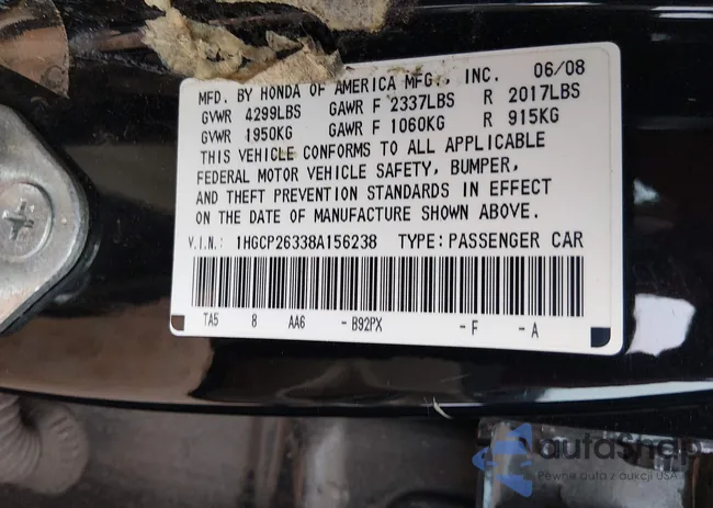 1HGCP26338A156238: 44519405