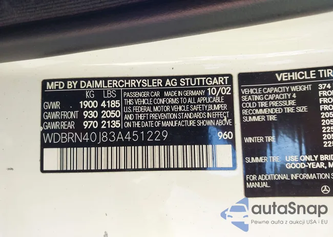 WDBRN40J83A451229: 44519498