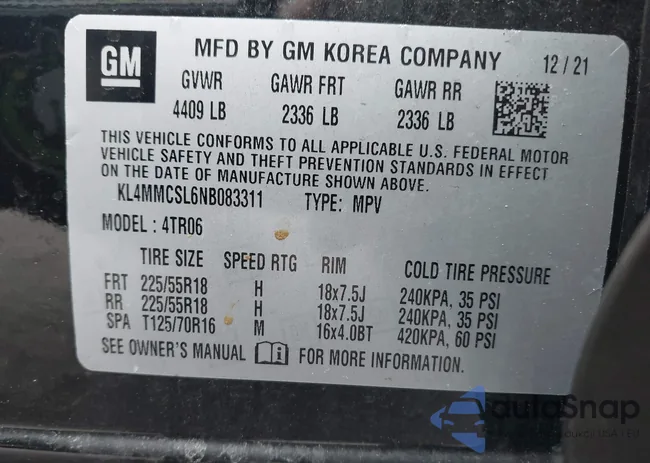 KL4MMCSL6NB083311: 44520733