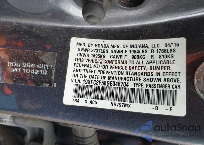 19XFC2F58GE048704: 44520789