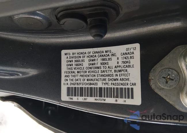 2HGFB2F57CH584420: 44521028