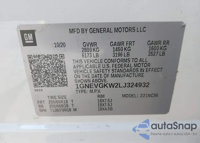 1GNEVGKW2LJ324932: 44521075