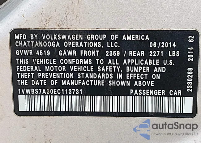 1VWBS7A30EC113731: 44521076