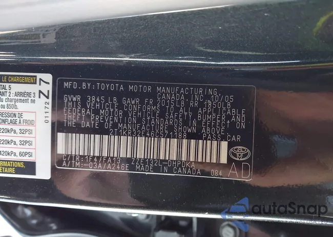 2T1KR32E46C571188: 44520247