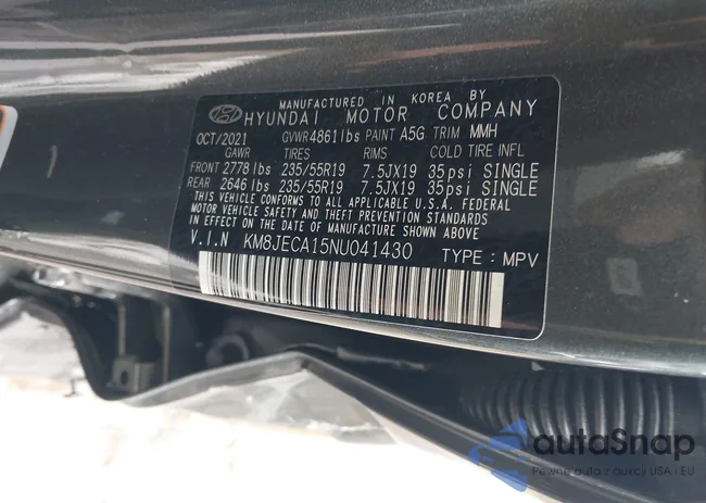 KM8JECA15NU041430: 44520276