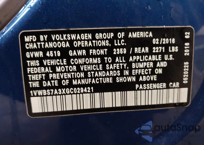 1VWBS7A3XGC029421: 44520281