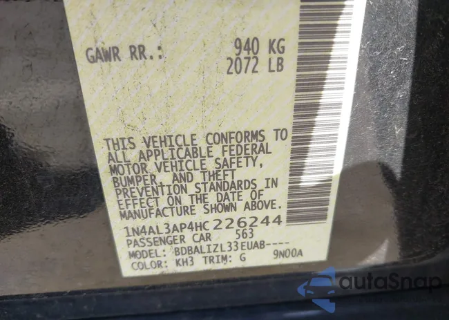 1N4AL3AP4HC226244: 44521652