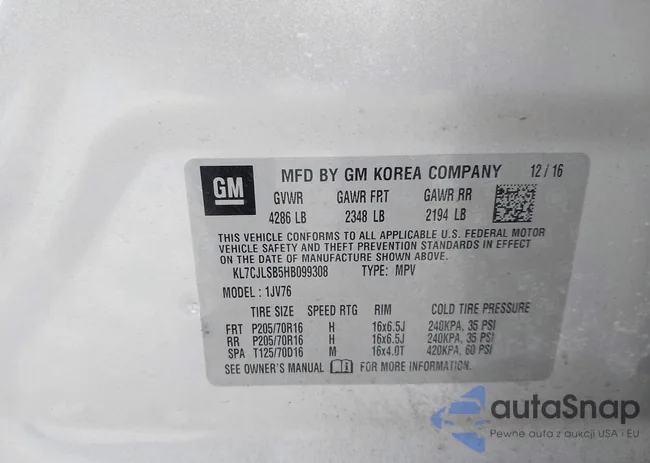 KL7CJLSB5HB099308: 44521922