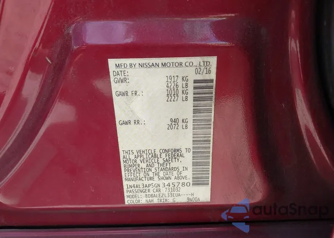 1N4AL3AP5GN345780: 44521953