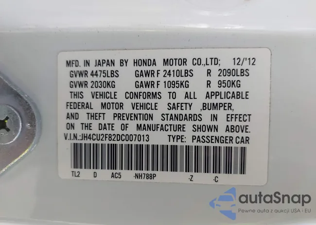 JH4CU2F82DC007013: 44522008