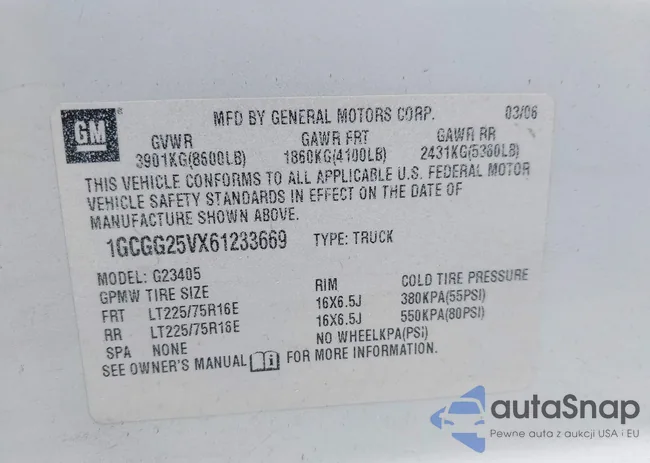 1GCGG25VX61233669: 44522155