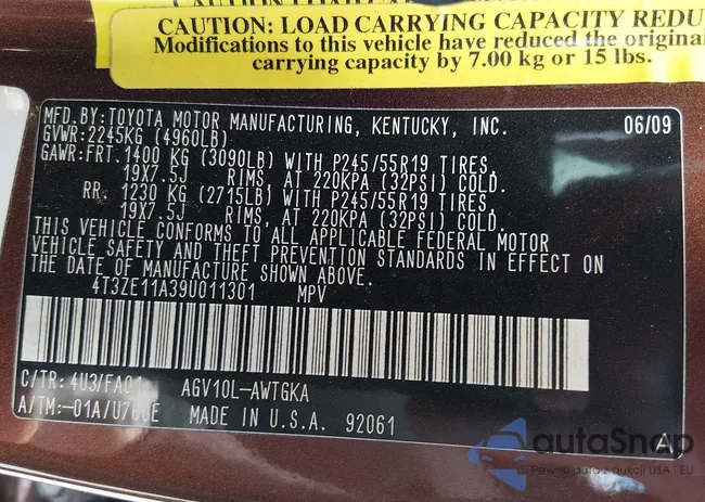 4T3ZE11A39U011301: 44521406