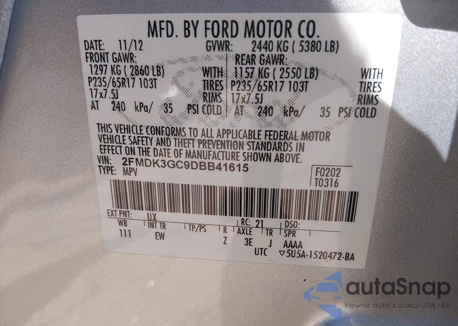 2FMDK3GC9DBB41615: 44522340