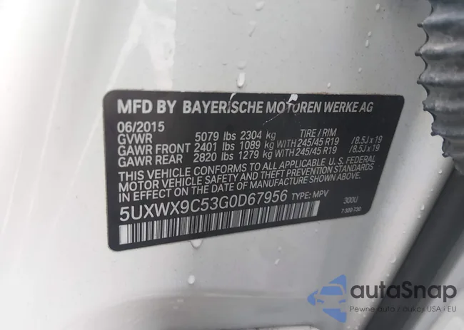 5UXWX9C53G0D67956: 44522345