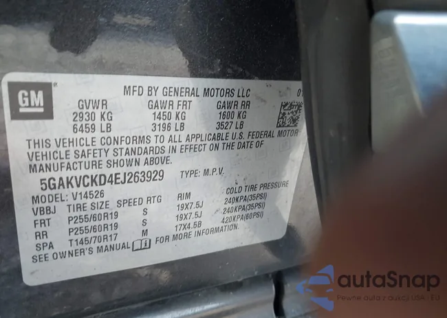 5GAKVCKD4EJ263929: 44522361