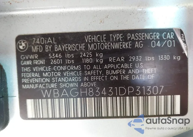 WBAGH83431DP31307: 44523697