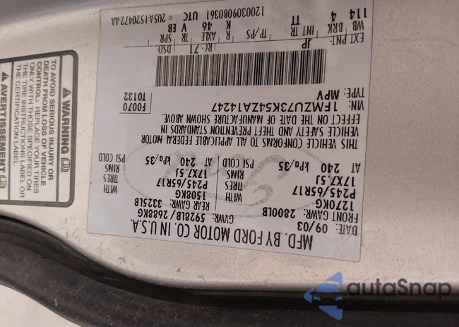 1FMZU73K54ZA14247: 44523838