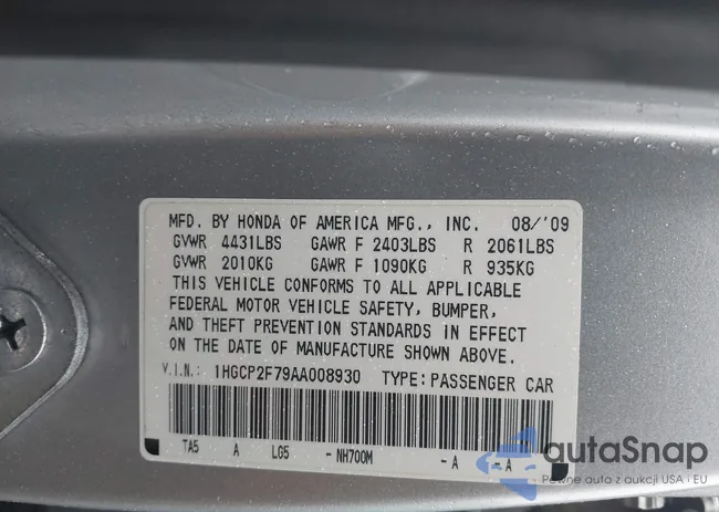 1HGCP2F79AA008930: 44524089