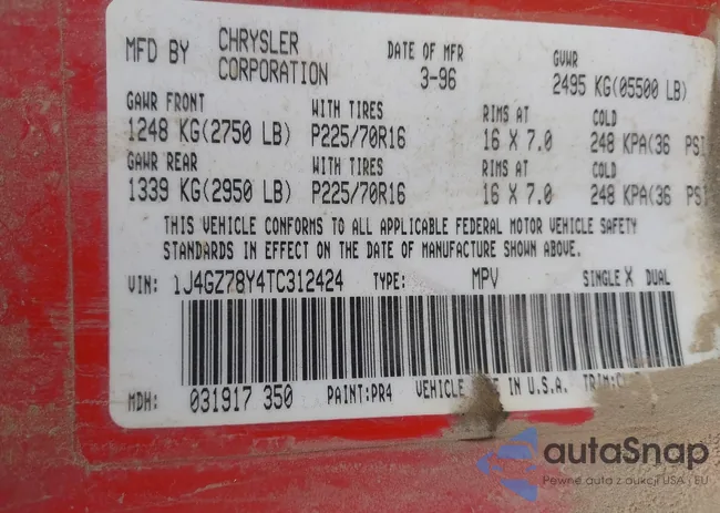 1J4GZ78Y4TC312424: 44523323