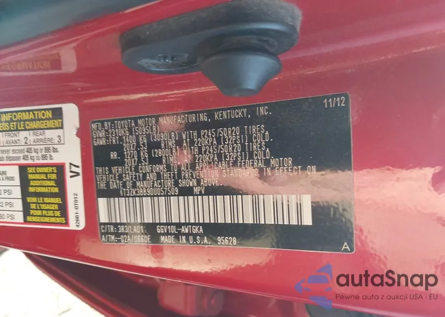 4T3ZK3BB9DU057509: 44523434