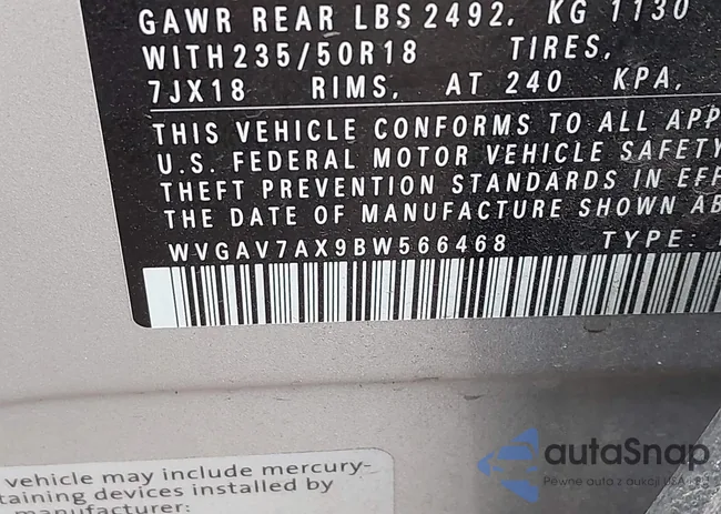 WVGAV7AX9BW566468: 44523511