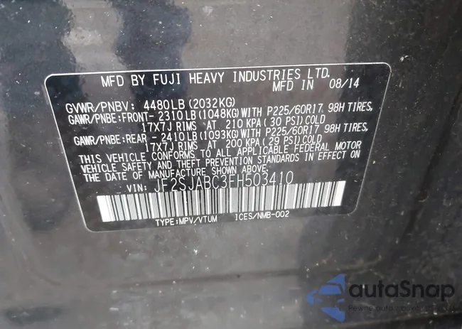 JF2SJABC3FH503410: 44523519