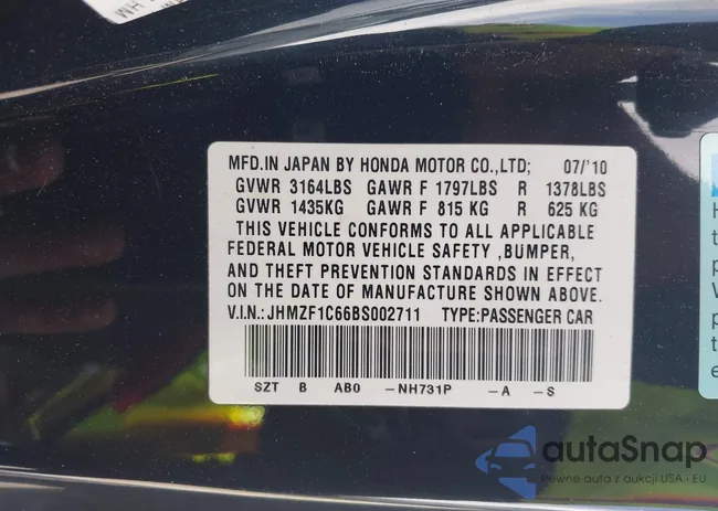 JHMZF1C66BS002711: 44523573