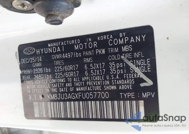 KM8JU3AGXFU057700: 44523633