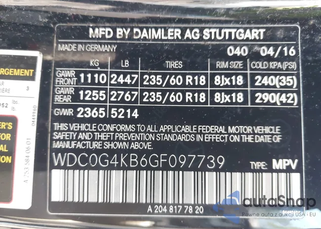 WDC0G4KB6GF097739: 44524720