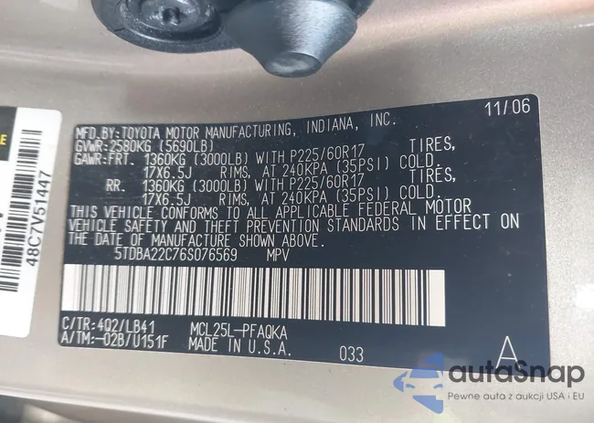 5TDBA22C76S076569: 44524756