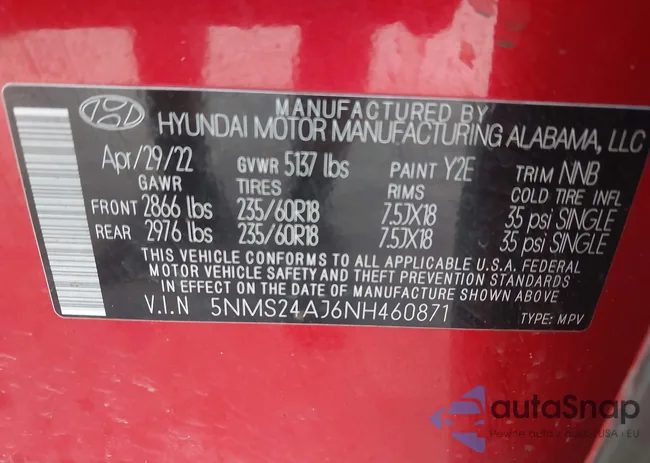 5NMS24AJ6NH460871: 44524812