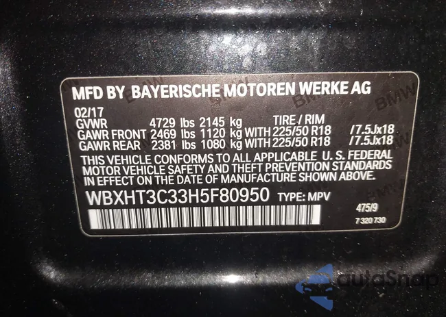 WBXHT3C33H5F80950: 44525023