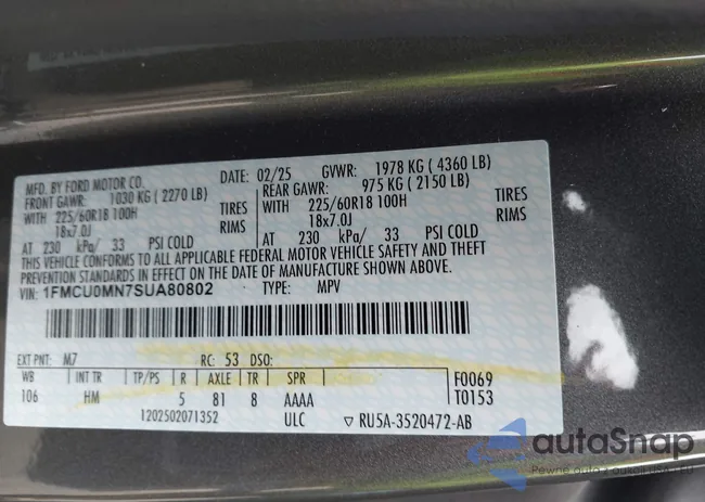 1FMCU0MN7SUA80802: 44525100