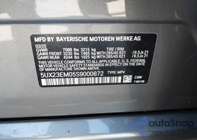 5UX23EM05S9000872: 44525196