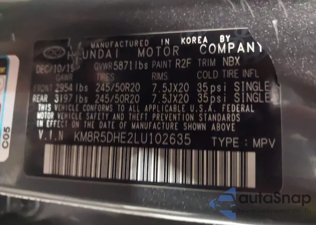 KM8R5DHE2LU102635: 44524365